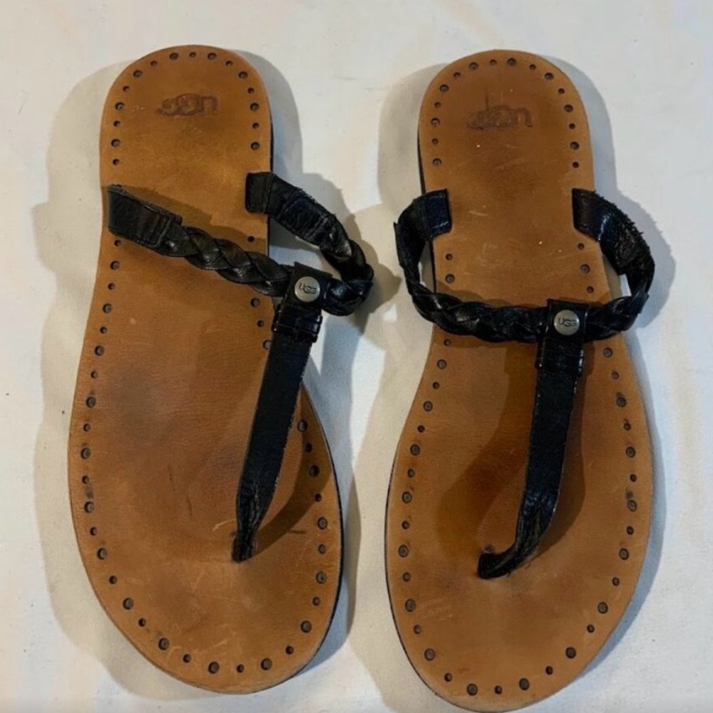Ugg Braided Leather Flip Flops